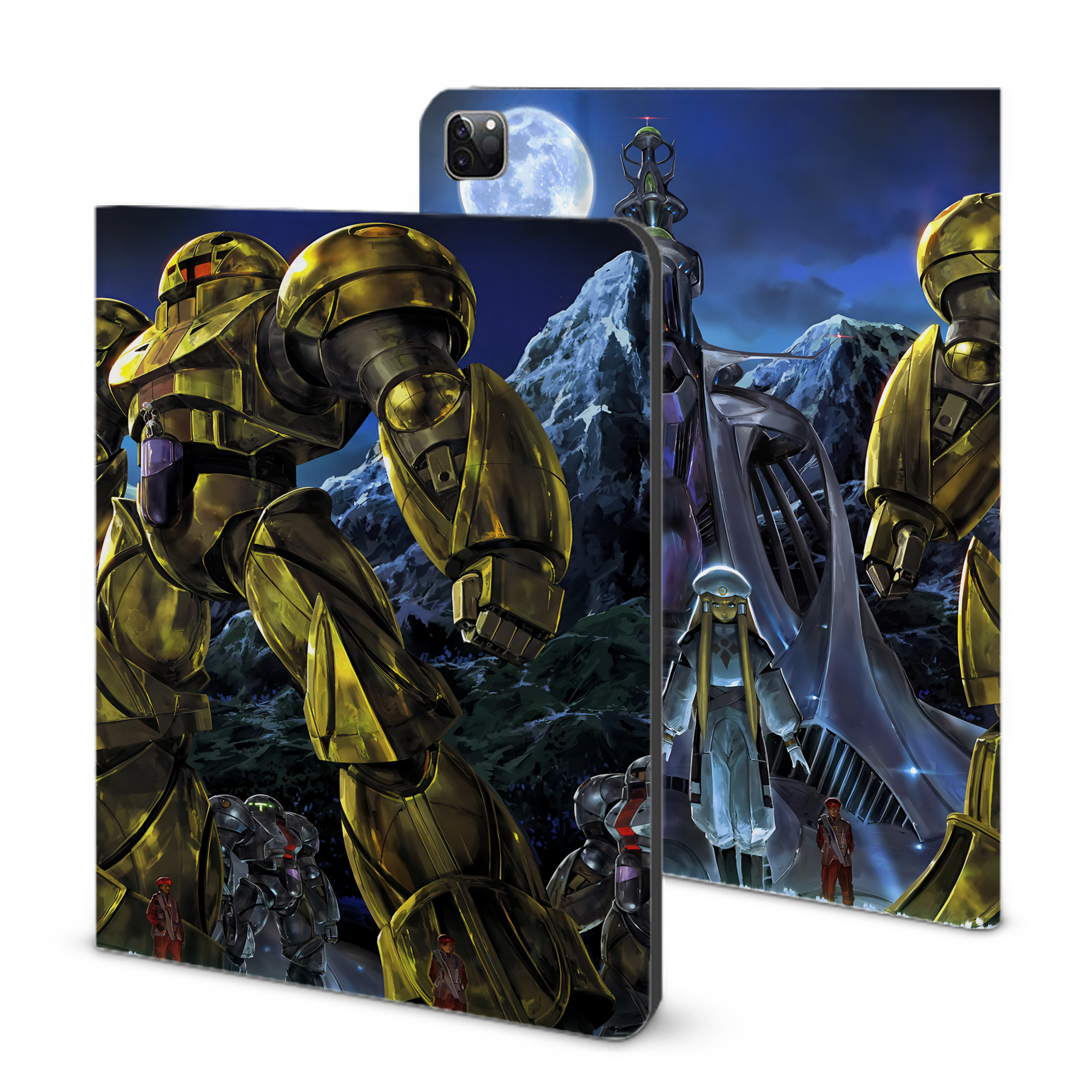 （画像用） 機動戦士ガンダム Mobile Suit Gundam IPad ケース ブック型 PUレザー TPU 耐衝撃 軽量 薄型 ペン収納なし 全面保護 IPad 各モデル対応